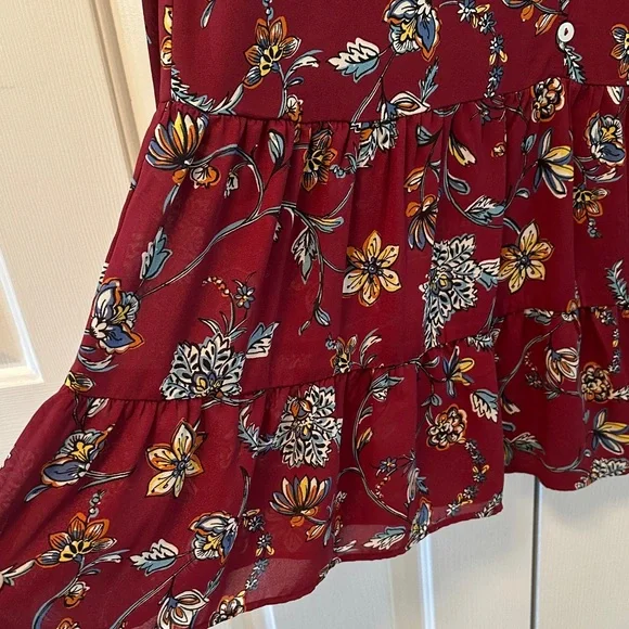 Emma & Michele Burgundy Floral Mini Dress - Picture 5 of 5